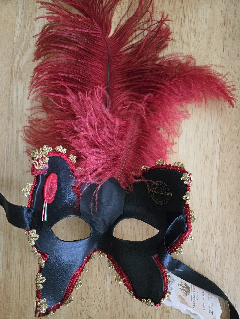 Venetian Red Feather Mask